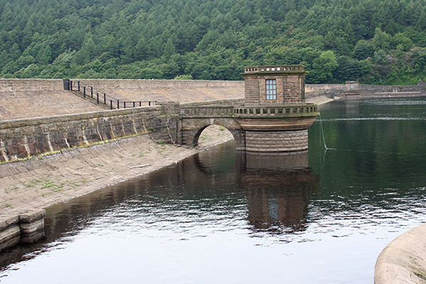 The dam at Ladybower Reservoir