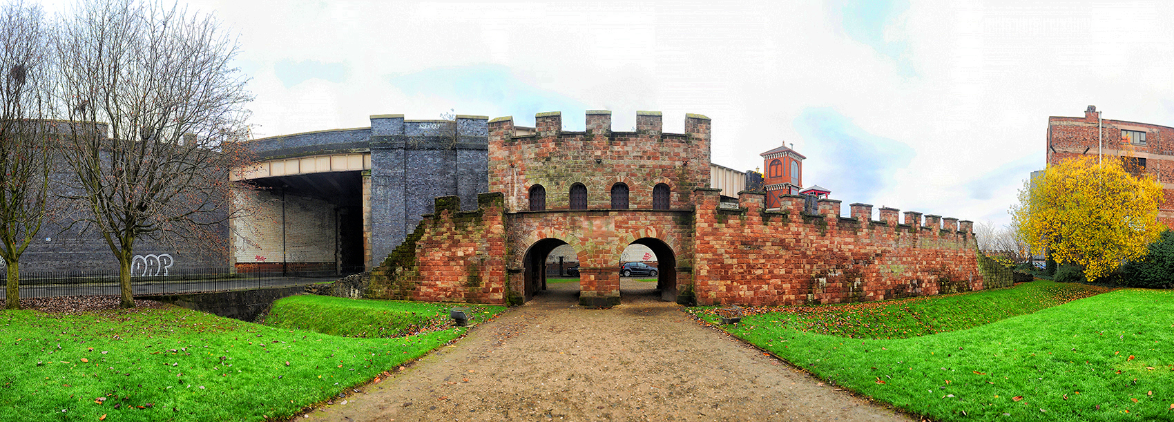 Mamucium Roman fort in Castlefield Urban Heritage Park, Manchester