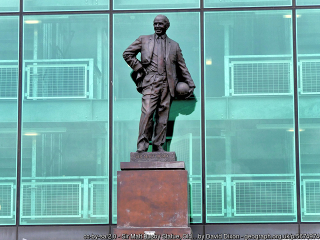 Sir Matt Busby statue at Old Trafford