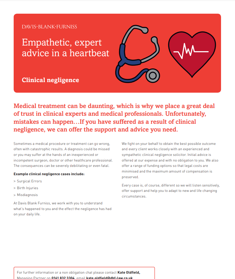 clinical negligence brochure