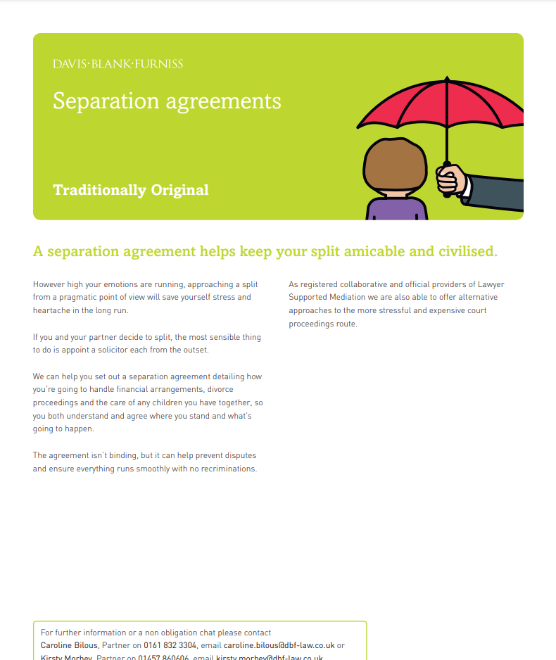 Separation agreements brochure