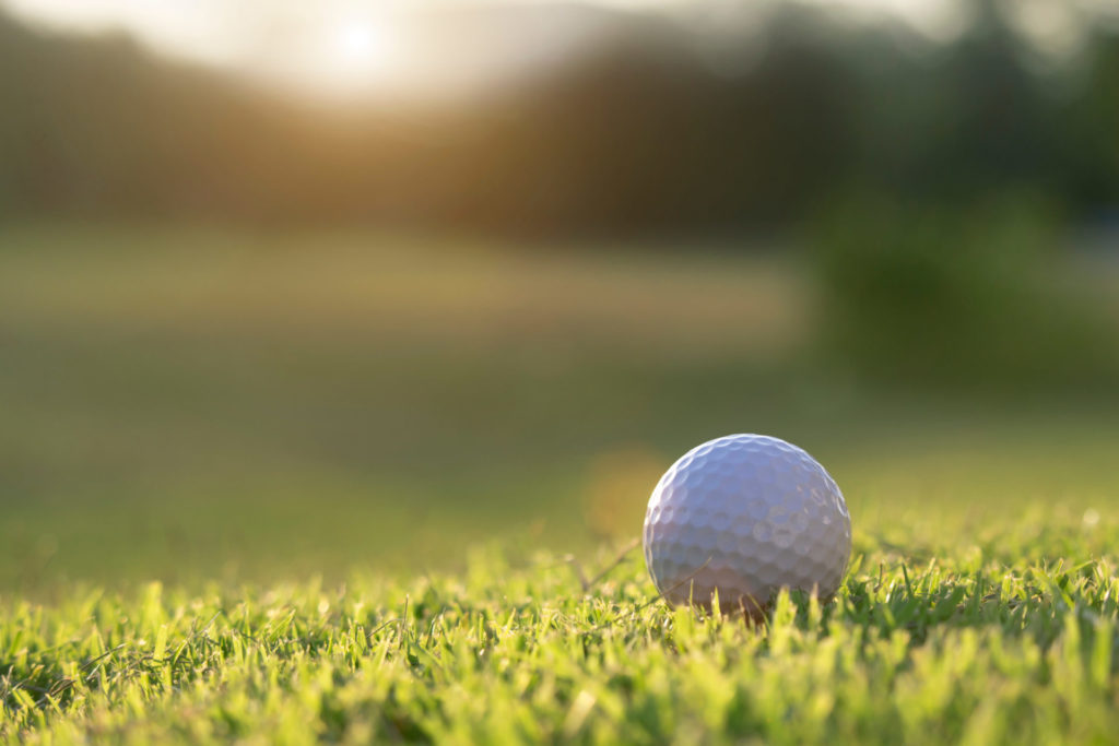 golf ball on a golf course